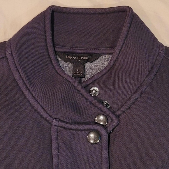 Banana Republic Women's Cotton Full Zip Jacket, Size L, Dark Gray - Picture 4 of 5